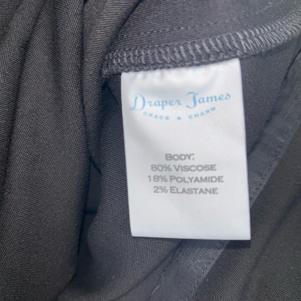 Draper James Black Dress with White Lace Yoke and Neck Bow - Picture 9 of 9